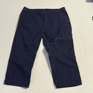 Eddie Bauer Blue Cargo Pants Relaxed Fit Elastic Waistband